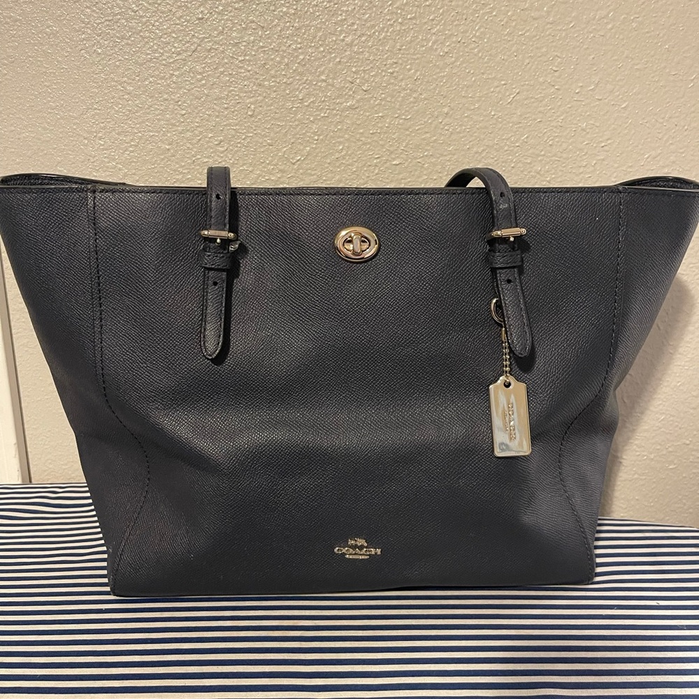 Navy Blue Coach Tote